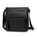 Borsa a tracolla nera vintage con cerniere multiple e ciondolo con frange alla moda - Nero
