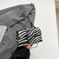 Mini borsa zebrata con elegante tracolla a catena a sfere dorate e finitura in pelle - Zebra Print
