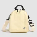 Japanese style mini nylon shell backpack in creamy beige with textured ruffle fabric - Beige