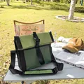 Bolso bandolera de exterior en verde militar y negro con correa de nailon ajustable - Verde