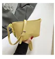 Gelbe Eimer-Tasche mit Lychee-Struktur und Mode-Prägung für stilvolle Damen - Gelb