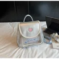 Zaino Ita-bag argento con ritaglio a cuore e ricamo Season KEDDY in azzurro chiaro - Senza ciondolo / Argento
