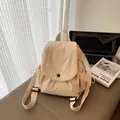 Zaino casual bianco crema minimalista con patta e spallacci regolabili in cotone - Bianco Sporco