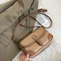 Chic khaki small square bag with textured finish and adjustable shoulder strap - Apricot