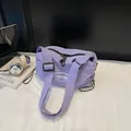 Minimalist light purple nylon crossbody bag with BANATI logo and adjustable wide strap - Purple