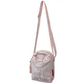 Roze nylon crossbodytas met trekkoord en verstelbare schouderband voor vrije tijd - Roze Zonder Hanger