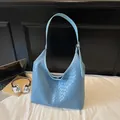 Elegante borsa tote in pelle intrecciata azzurra con motivo Intrecciato donna - Blu