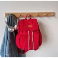Zaino rosso in nylon con coulisse e ricamo giallo YOU JI BEAR per gli studenti - Borgogna
