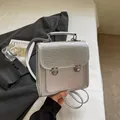 Mini silver metallic backpack with wavy texture and adjustable straps for women - Water Ripple Pattern Without Pendant