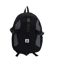 Sac à dos de sport de plein air noir et gris avec sangles réglables et cordons - Noir Grand