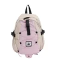 Sac à dos extérieur léger en beige et rose avec cordons élastiques - Rose Petit