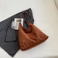 Minimalist large brown matte suede tote bag with stylish leather shoulder straps - Brown