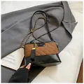 Brown and black retro quilted bucket bag with chain strap and tassel detail - No Pendant / Black and Brown