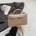 Beige handtas met krokodillenprint, rechthoekige vorm met afneembare schouderriem - Khaki