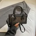 Mini handbag with black patent leather and dark leopard print paneling and shoulder strap - Leopard Black