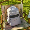 Light purple casual sports backpack in lilac nylon with large capacity for travel - Light Purple