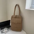 Borsa porta PC da 14 pollici in nylon trapuntato color kaki con manici morbidi - Cachi