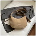 Khaki frosted matte crescent bag with grommet shoulder strap and fashion patch - No Pendant / Khaki