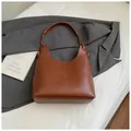 Caramel brown large hobo tote bag with gold hardware for daily casual commute - Brown No Pendant
