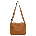 Sac bandoulière en nylon imperméable marron caramel avec sangle réglable - Orange
