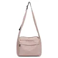 Sac à bandoulière étanche en nylon rose macaron avec sangle réglable pour téléphone - Rose