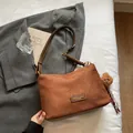 Brown faux suede tote bag with leather strap, pleated detail and cute bear charm - Brown with Pendant