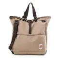 Minimalist large capacity khaki canvas shoulder bag with top handle for casual use - Khaki