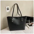 Borsa tote nera con logo HOCOMU dorato e trama in pelle martellata per ufficio - Nero