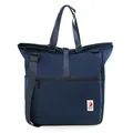 Minimalist navy blue high-capacity nylon shoulder bag with adjustable strap for daily commute - Blue