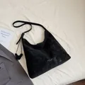 Large black matte suede tote bag with cat pendant and COIH LONDON logo print - No Pendant / Black