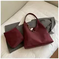 Retro burgundy frosted leather underarm bag with decorative bohemian beaded charm - With Pendant / Burgundy