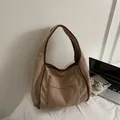 Chic corduroy tote bag in khaki and beige with contrast piping and a front zipper pocket - Khaki
