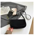 Borsa a tracolla nera minimalista in pelle opaca e scamosciata con due tracolle - Nero