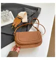 Borsa a tracolla vintage marrone in pelle scamosciata con doppia tracolla - Marrone