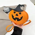 Orange pumpkin crossbody bag with wizard hat for Halloween party street fashion - Halloween Pumpkin