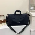 Bolso de viaje negro de tela oxford de gran capacidad con correa de hombro ajustable - Negro