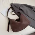 Classic dark brown PU leather tote bag with adjustable shoulder strap for women - Coffee without Pendant