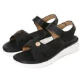 Black Bohemian platform sandals with cross-straps and gold decorative buckle details - EU 36 / Black