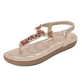 Sandales à lanières dorées pour femmes avec ornements de fleurs et papillons - EU 38 / Or rose