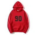 Roter Oversize-Fleece-Hoodie für Damen mit 90er-Grafikdruck und Kängurutasche - S / Rot