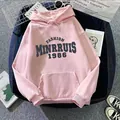 Felpa rosa oversize con stampa Fashion Minrruis 1986 e pratica tasca a marsupio - Taglia S / rosa scuro