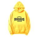 Felpa gialla oversize con cappuccio a coulisse e stampa di lettere FASHION MINRRUIS 1986 - Taglia S / Giallo