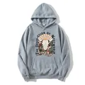 Unisex oversized heather gray hoodie with Wild West vintage graphic print on white background - S / Gray