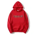 Felpa con cappuccio oversize rossa da donna con stampa graffiti e tasca a marsupio - Taglia S / Rosso