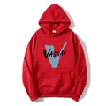 Sweat à capuche rouge style américain avec imprimé VAGRAY et poche kangourou unisexe - S / Rouge