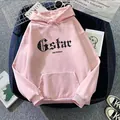 Detail of pink oversized hoodie with gothic lettering and classic kangaroo pocket - S / Dark Pink