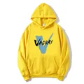 Classic yellow American style hoodie with heavy graphic print and VAGRAY lettering - S / Yellow