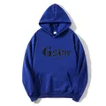 Royal blue oversized hoodie for women featuring Gstar gothic print and kangaroo pocket - S / Dark Blue