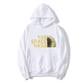 Sweat à capuche blanc avec motif astronaute NASA, manches longues et poche - S / Blanc