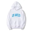 Weißer Los Angeles California Hoodie mit langen Ärmeln und Kängurutasche - S / Weiß